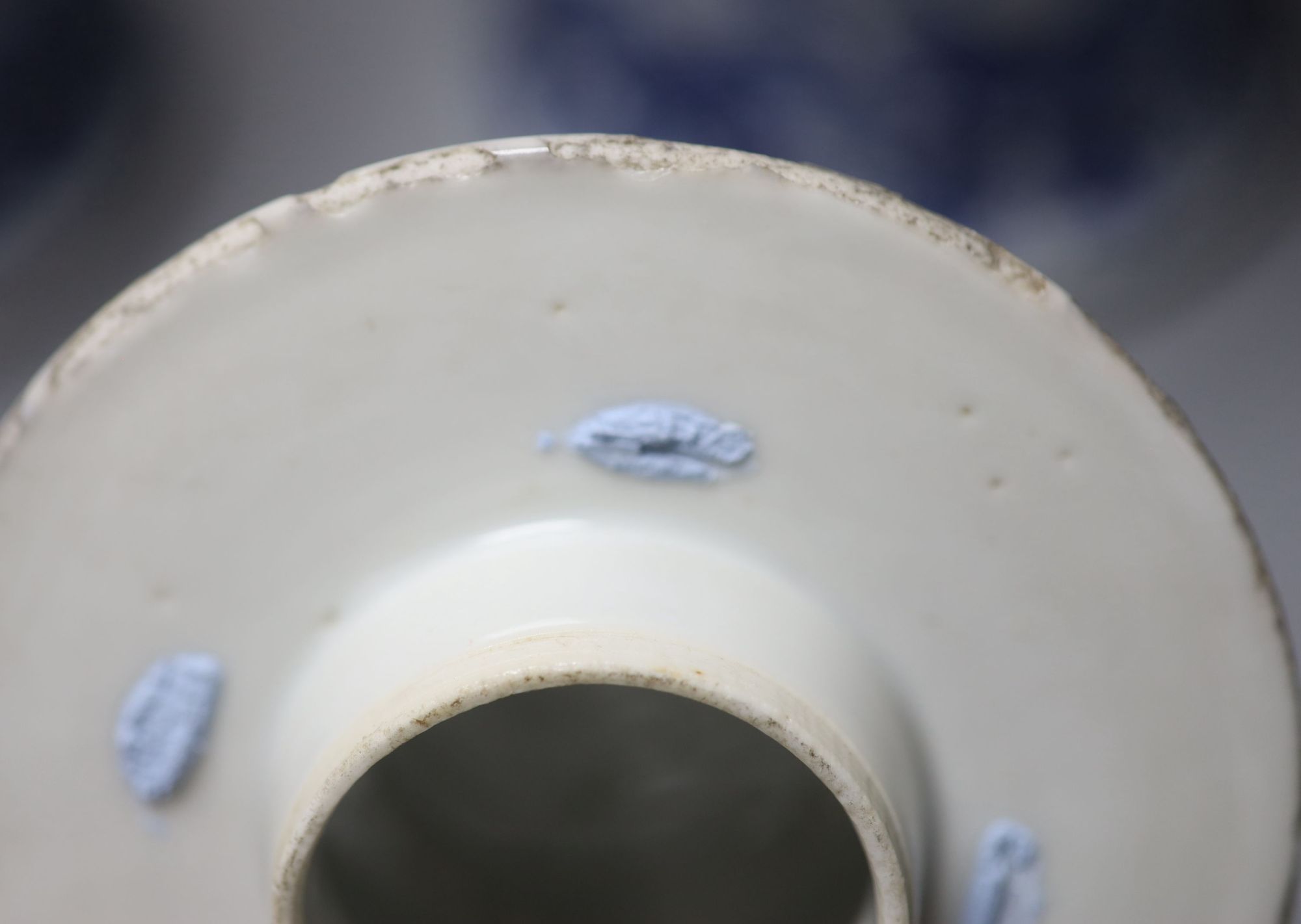 A pair of Chinese blue and white baluster vases and covers, Kangxi marks, late 19th century, 39.5cm high